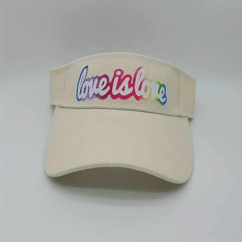 Sunscreen Sunshade Breathable Visor Hat With Love Is Love Pattern