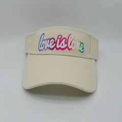 Sunscreen Sunshade Breathable Visor Hat With Love Is Love Pattern