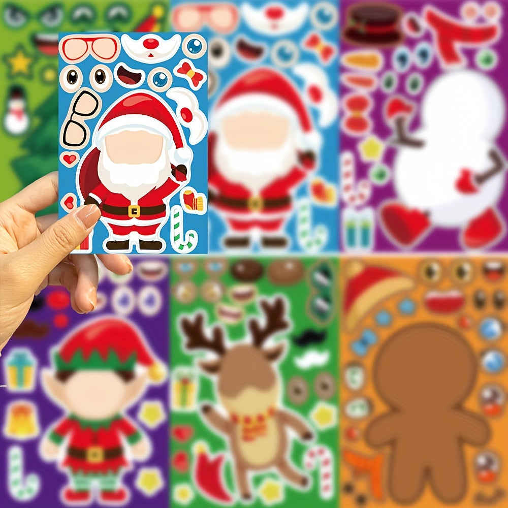 DIY Puzzle Stickers Christmas Images Funny Face Jigsaw Stickers