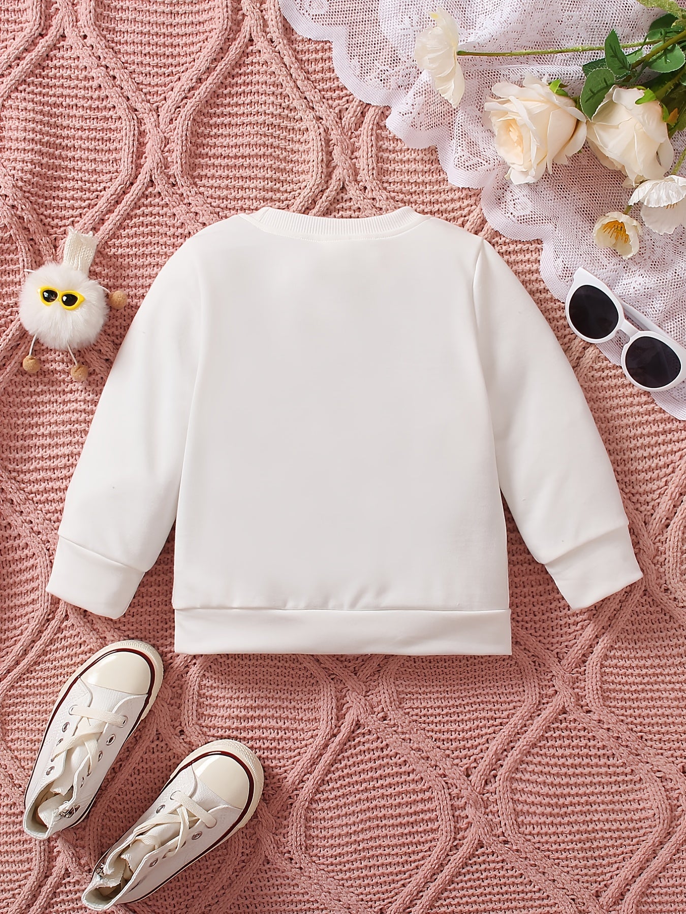 Long Sleeve Kitten Print Sweatshirt Kids Pullover Top