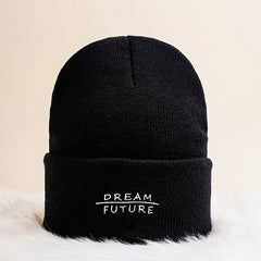 Women's Embroidery Knit Beanie Hat Winter Soft Skull Cap Unisex Year Gift