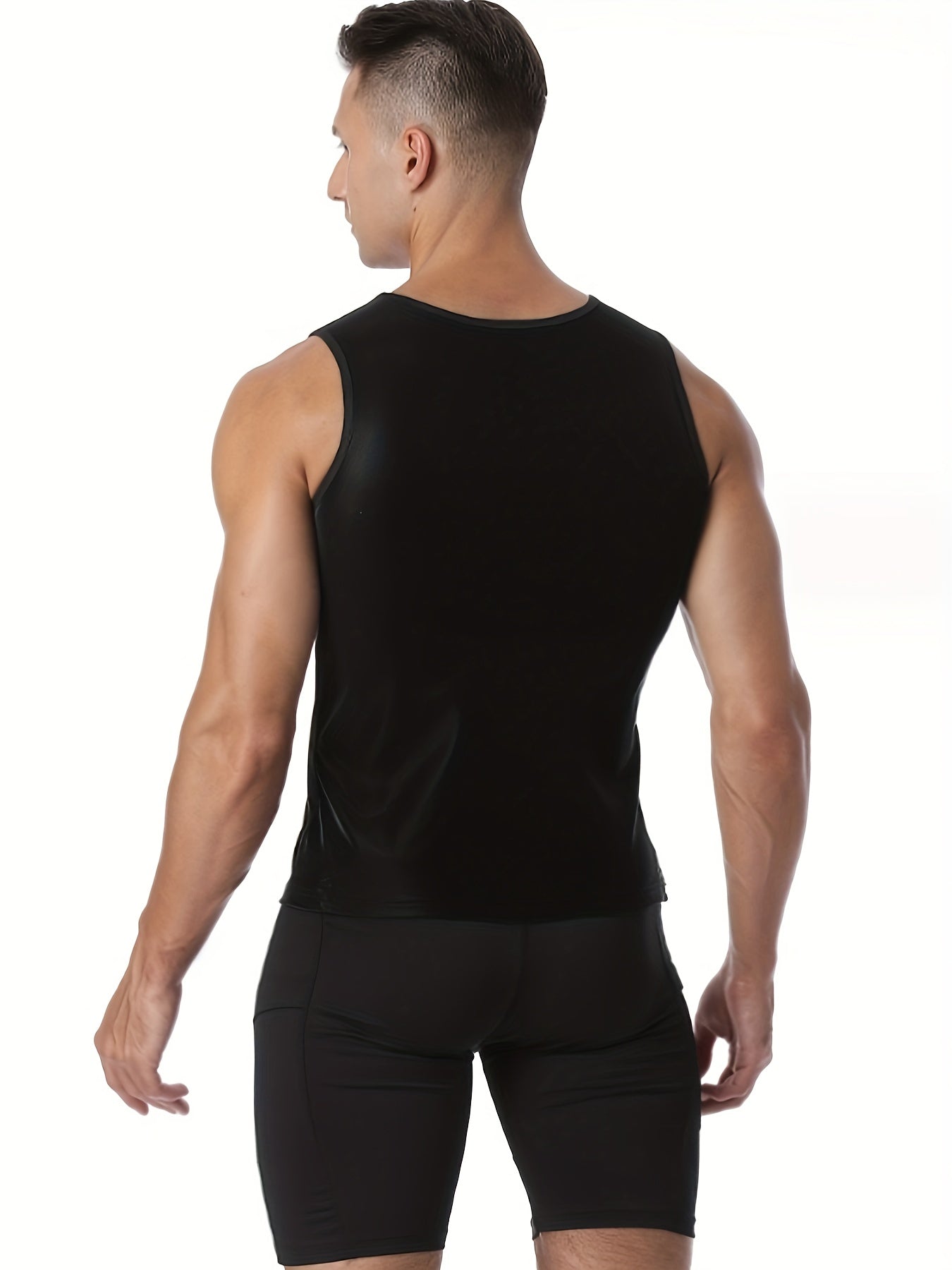 Men's Sauna Vest Workout Sweat Tank Top Waist Trainer Compression