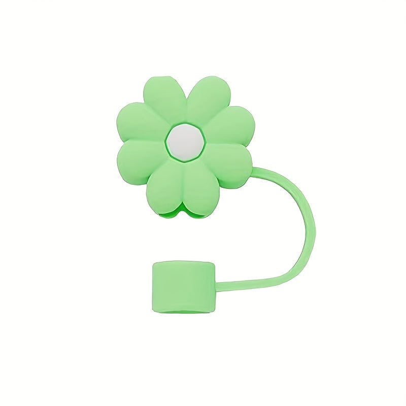 Flower Shaped Reusable Straw Cap Dustproof Cover