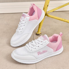 Women's Breathable Mesh Sneakers Low Top Lace Up Shoes