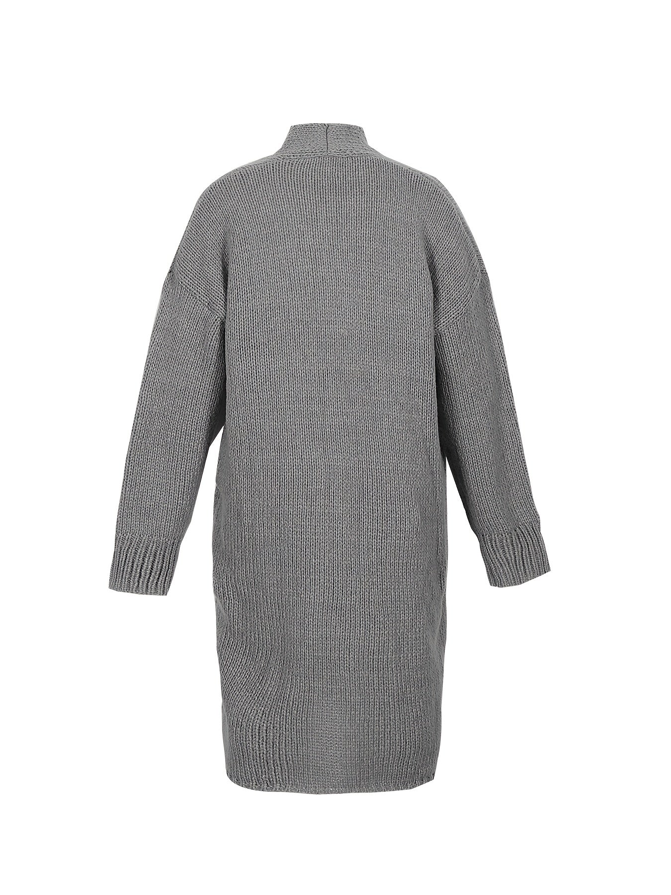 Solid Long Sleeve Open Front Sweater Cardigan