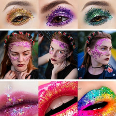 Colorful Large Capacity Body Glitter for Face, Lip, Eye - DIY Nail Accessories