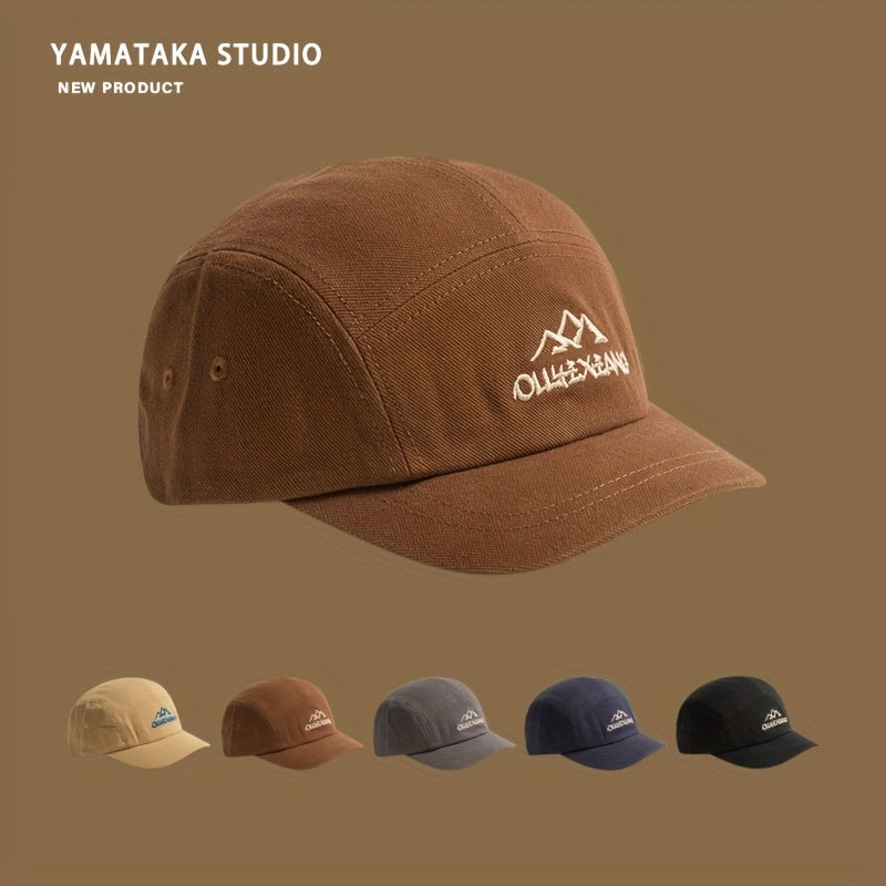 Brown Cotton Adjustable Mens Peaked Cap for Outdoor Activities