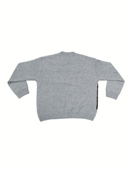 Cat Print Casual Sweater Round Neck Jumper