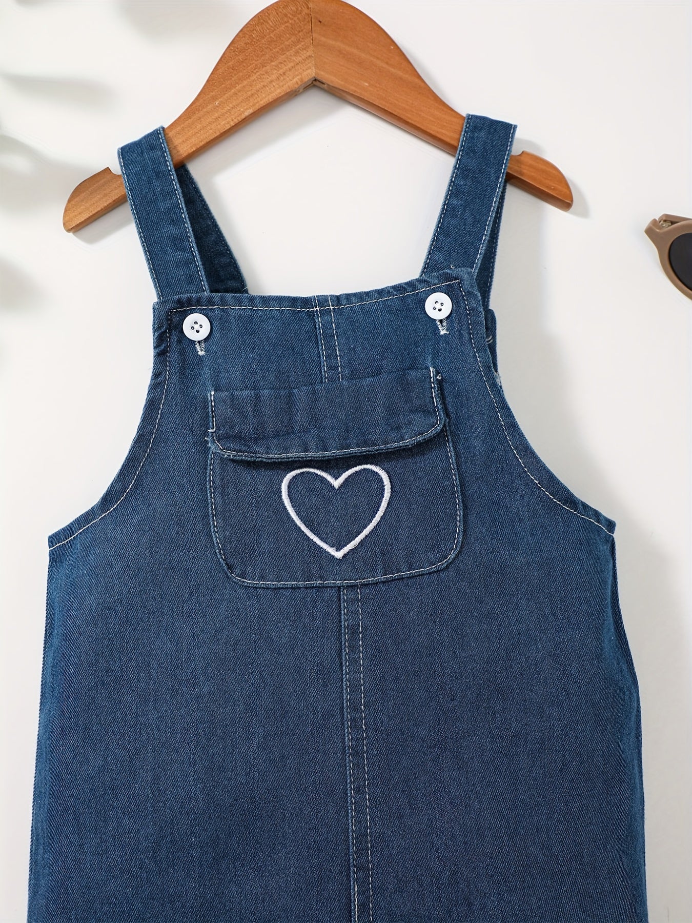 Baby Girls Heart Graphic Cotton Suspender Overalls