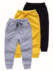 3pcs Boys Active Sweatpants Quick drying Breathable Jogger Kids Clothing