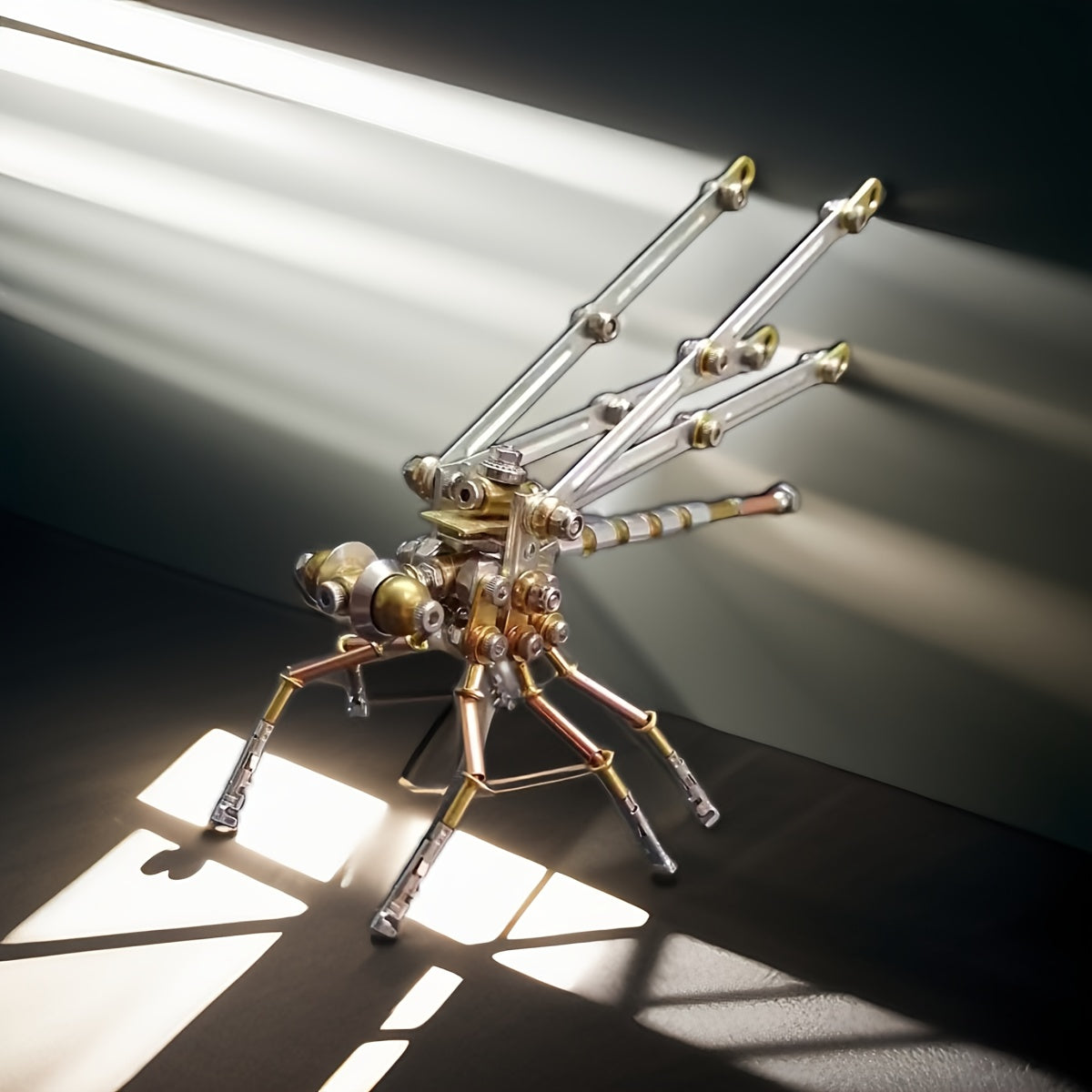 3D Steampunk Metal Dragonfly Puzzle DIY Assembly Table Decoration