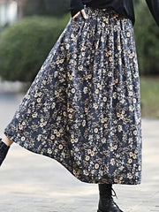 Boho Ditsy Floral Print Skirt for Summer & Spring