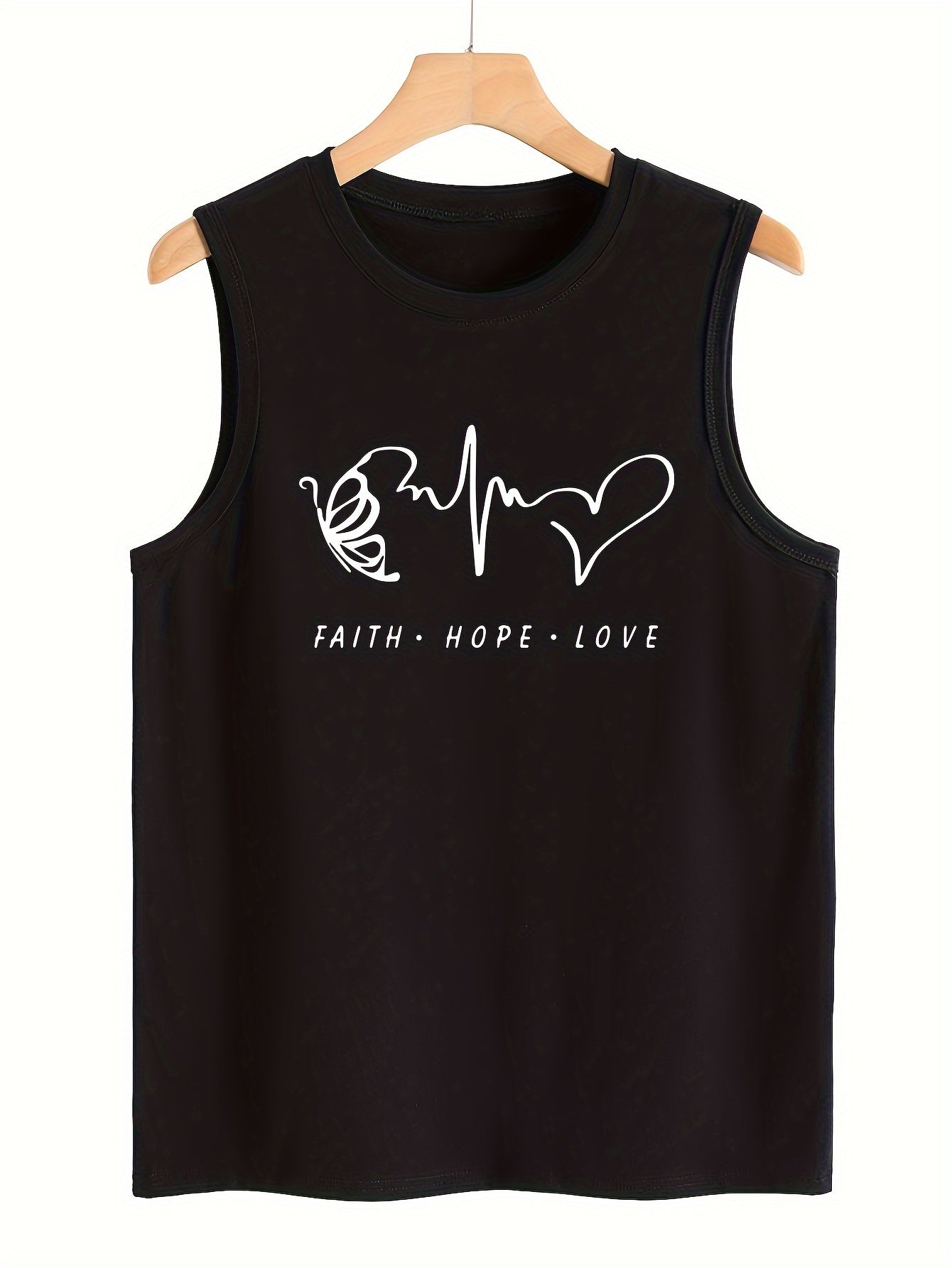 Heart & Letter Pattern Stretchy Sports Vest Women's Activewear