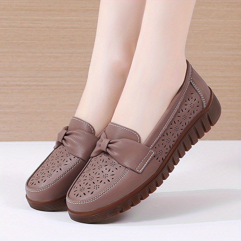 Women's Hollow Out Flat Shoes Closed Toe Slip On Shoes