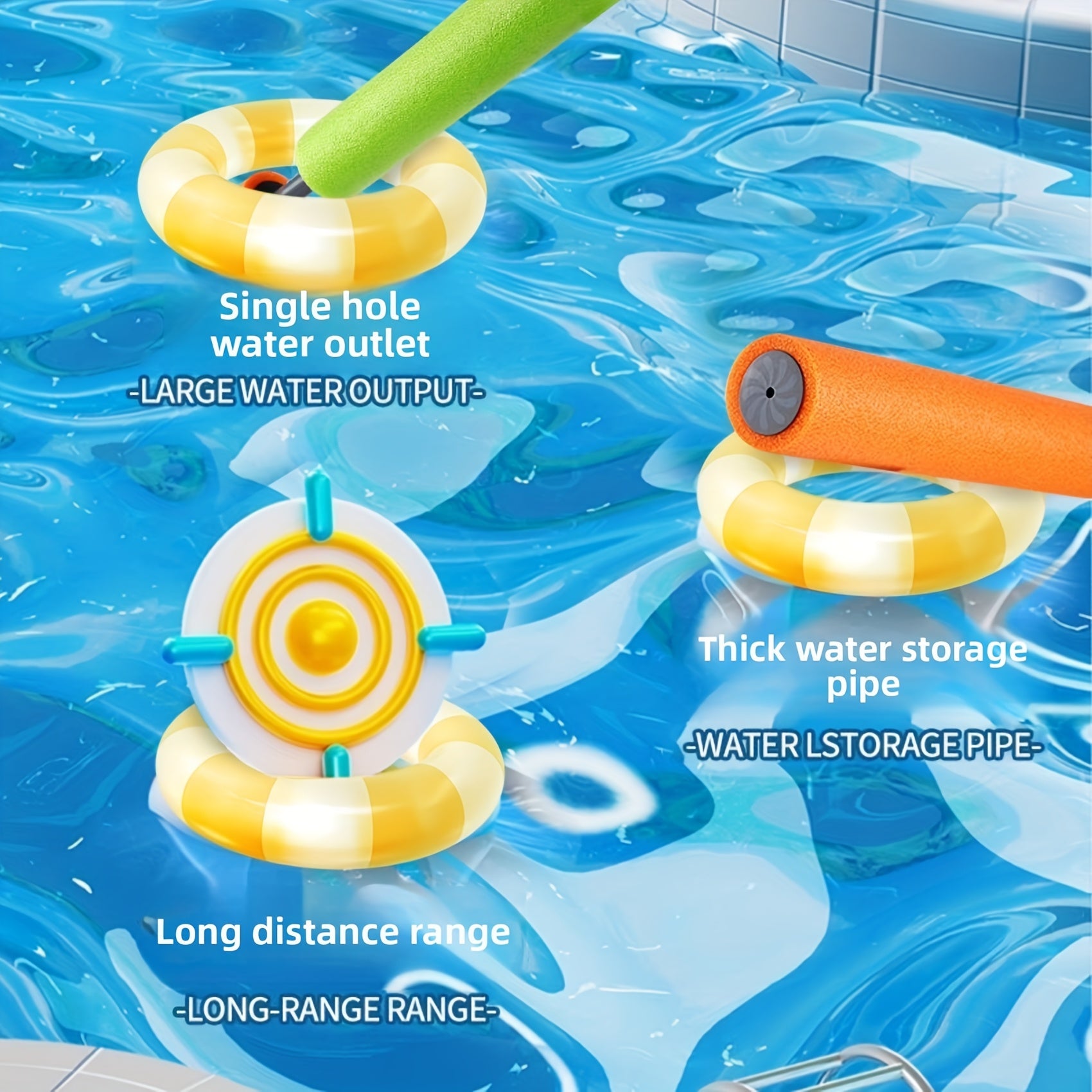 6pcs Foam Water Sprayers for Summer Pool Party Fun