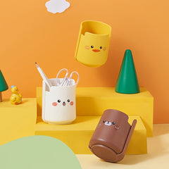 Animal Pattern Pen Holder Desktop Storage Bin Makeup Brush Pencils Container