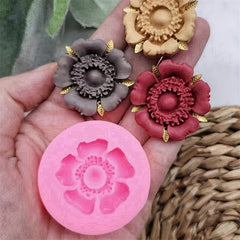 Resin Poppy Flower Pendant Silicone Mould Polymer Clay Earring Making Tools