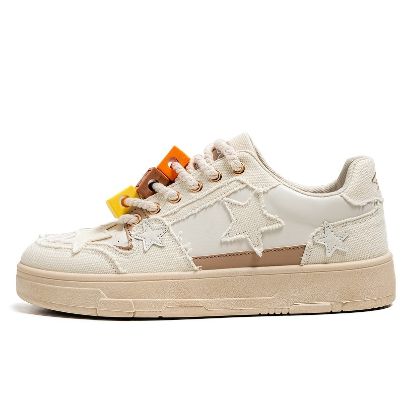 Men's Star Skate Shoes, Good Grip, Breathable, Lace-up Sneakers