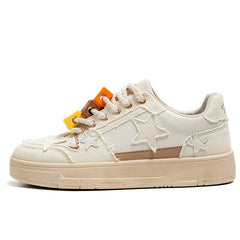 Men's Star Skate Shoes, Good Grip, Breathable, Lace-up Sneakers