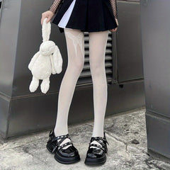 Butterfly Pattern Fishnet Tights High Waist Pantyhose