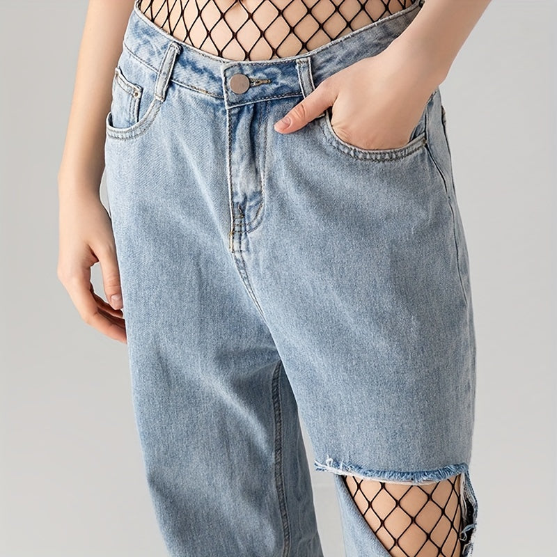 Fishnet Tights High Waist Footed Mesh Pantyhose Women's Stocking
