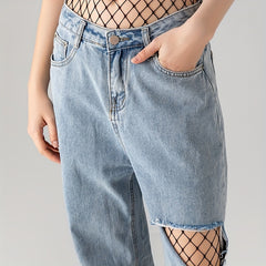 Fishnet Tights High Waist Footed Mesh Pantyhose Women's Stocking