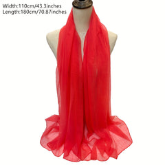 Solid Crinkle Scarf Hijab Thin Shawl Breathable Head Wrap