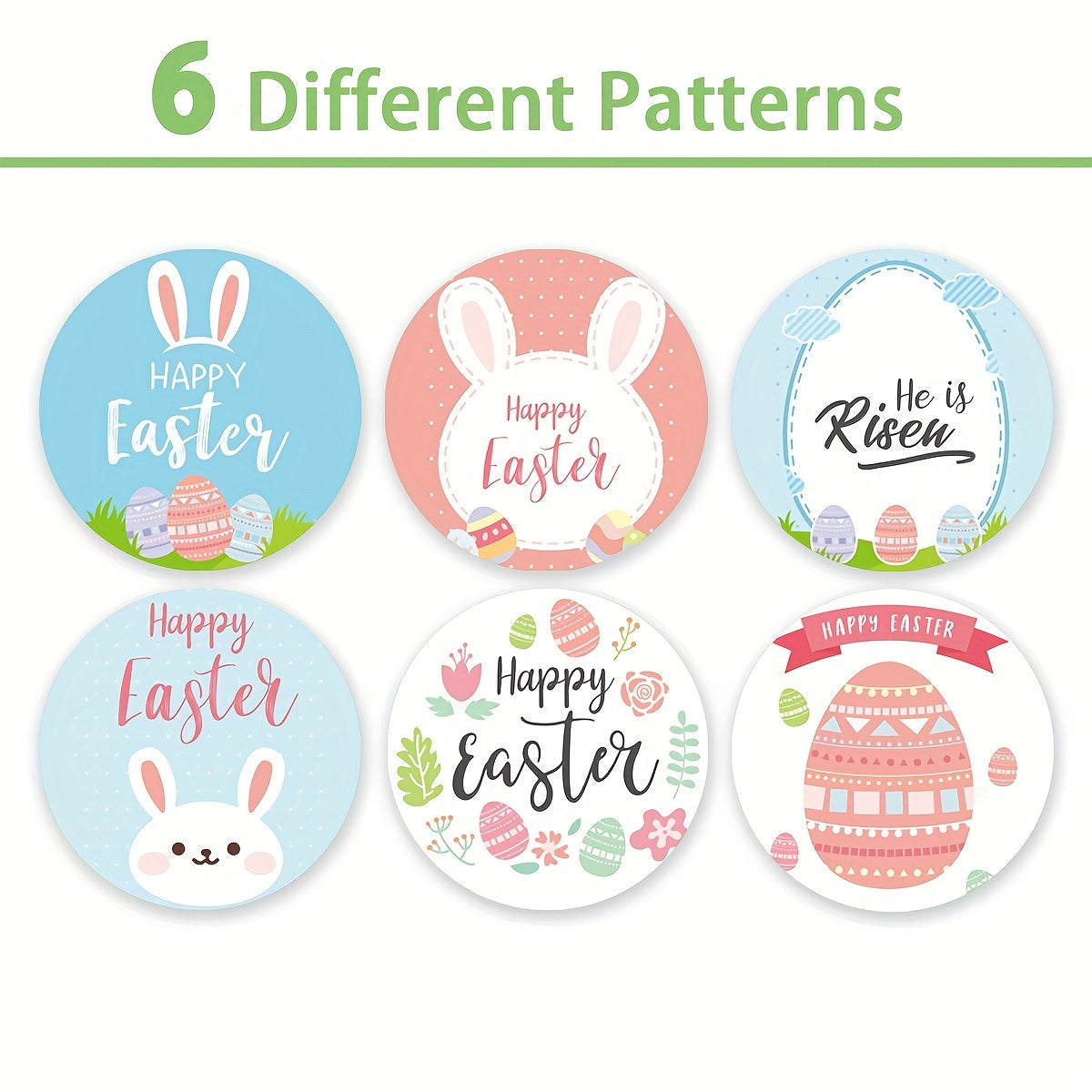 500PCS Easter Bunny Egg Self-adhesive Decorative Labels Stickers