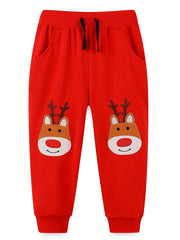 Girls' Cartoon Dogs Embroidered Joggers Sweatpants for 2-7 Years