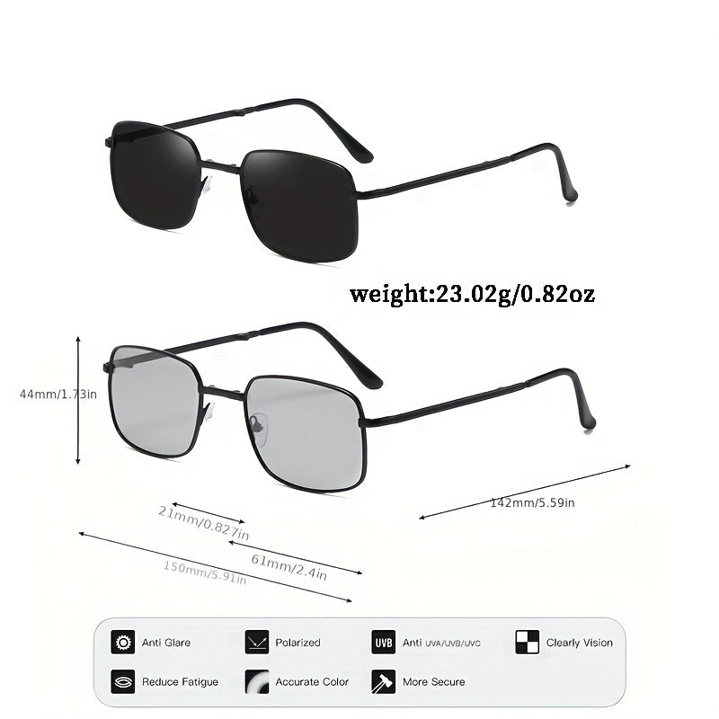 Men's Polarized Folding Sunglasses Metal Frame Outdoor Travel