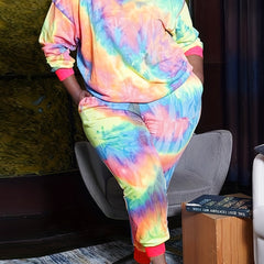 Tie Dye Top & Joggers Set Long Sleeve Pullover Outfit