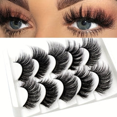 5 Pairs 3D Mink Hair False Eyelashes Wispy Fluffy Long Lashes