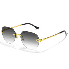 Hip Pop Vintage Rimless Gradient Sunglasses