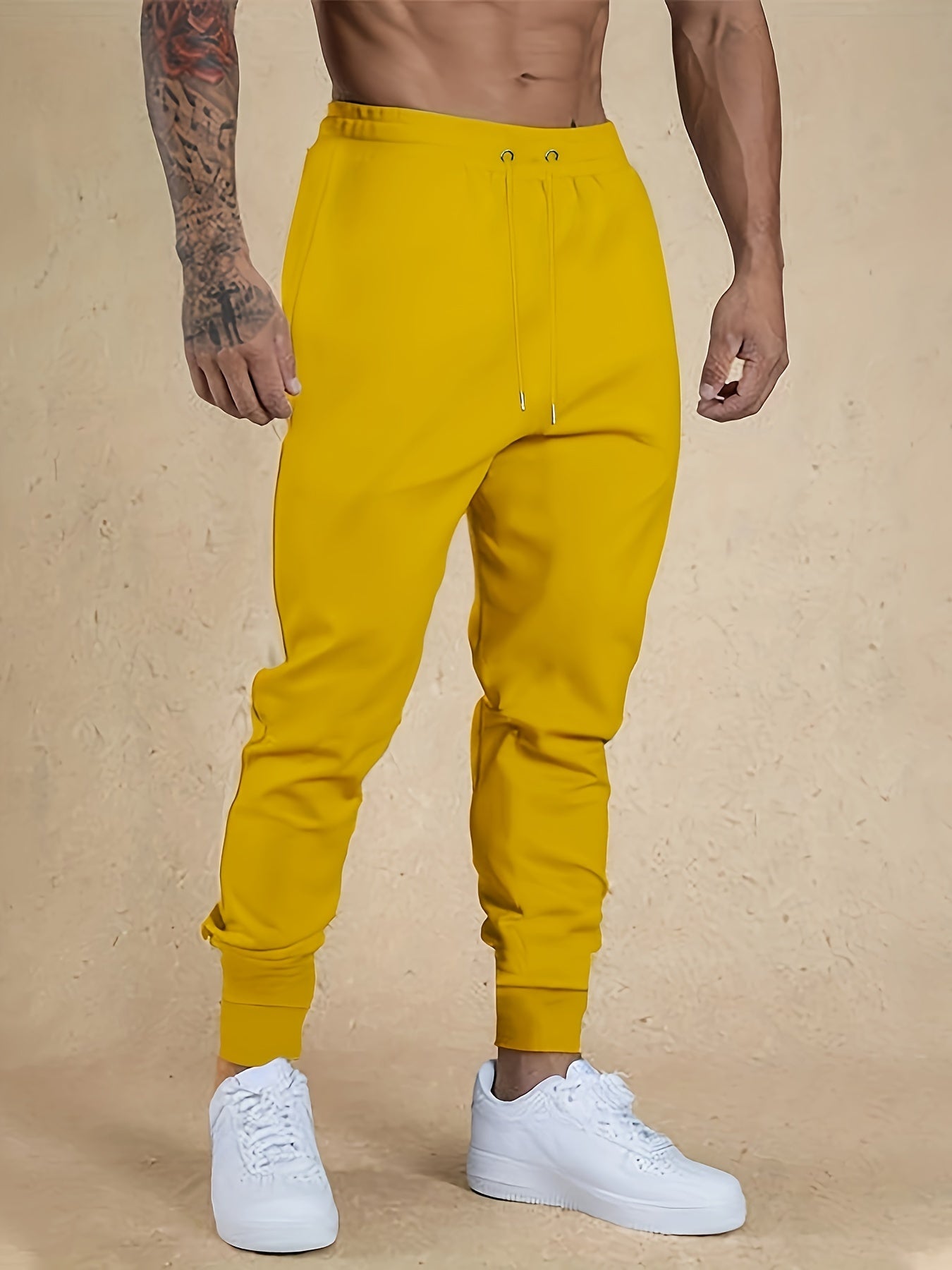 Men's Drawstring Sweatpants Casual Jogger Pants for Autumn Winter