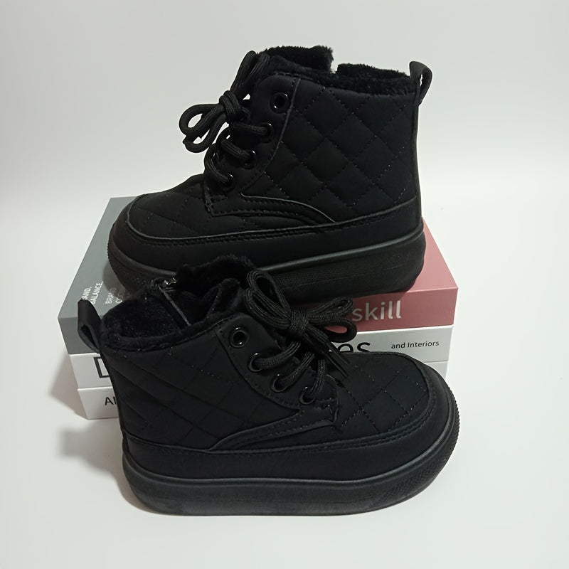 Girl's High Top Boots Non Slip Lace Up Casual Shoes