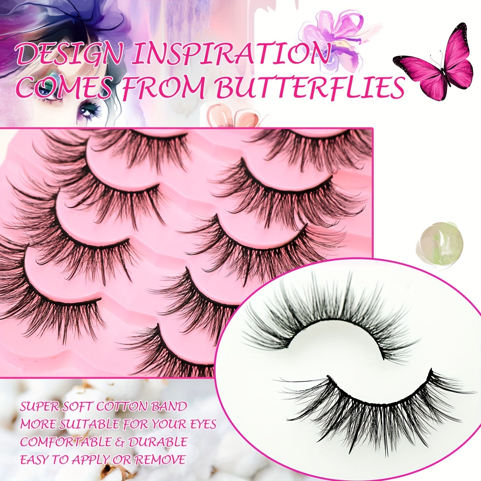 Faux Mink False Eyelashes Cat Eye Lashes 20mm