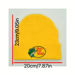 Embroidered Knitted Hat Pullover for Men