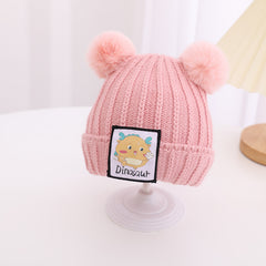 Kids' Dinosaurs Patch Beanie Hats - Warm and Stylish Winter Gear