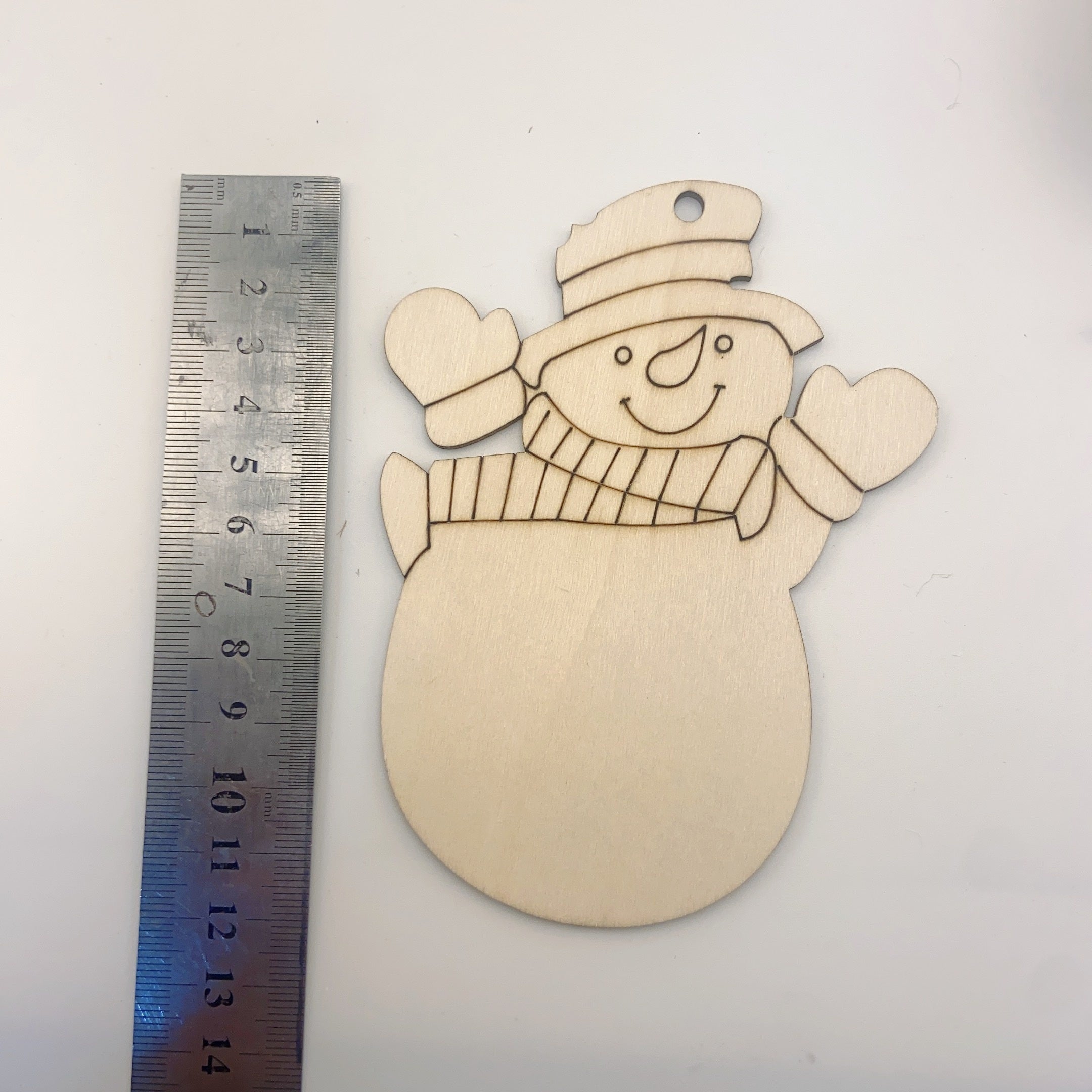 10pcs Snowman Christmas Decoration DIY Hand-painted Wooden Chips Blank Pendant