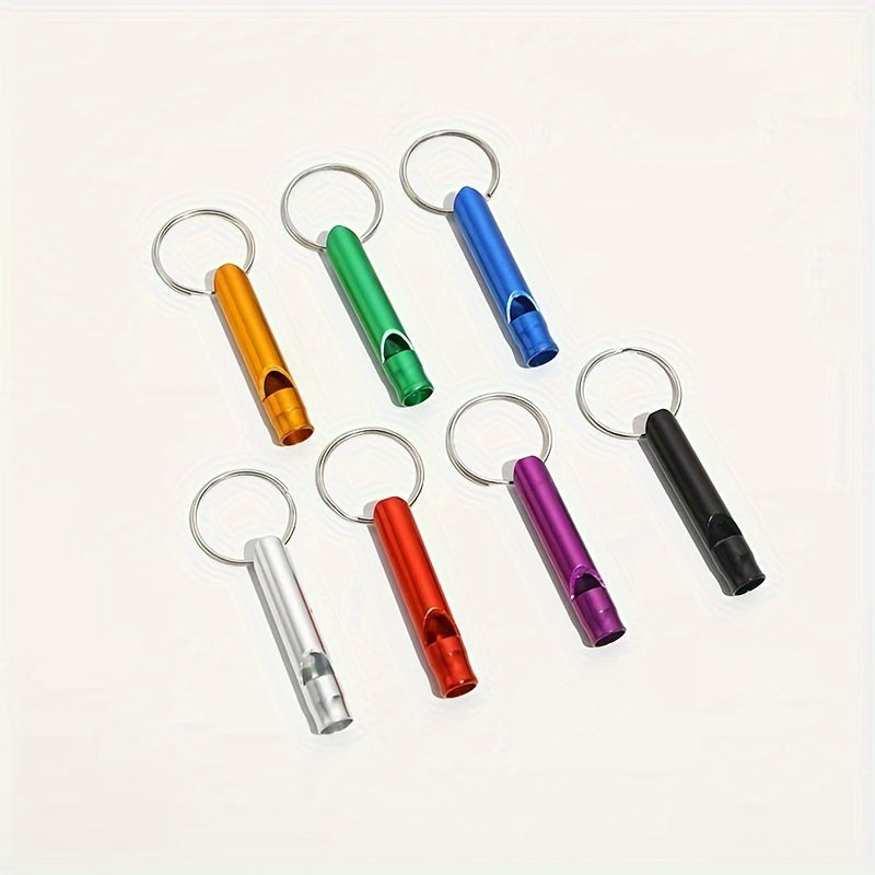 4pcs Outdoor Survival Whistle Metal Keychain