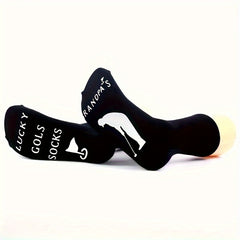 Men's Novelty Non Slip Rubber Graphic Crew Socks for Autumn Winter