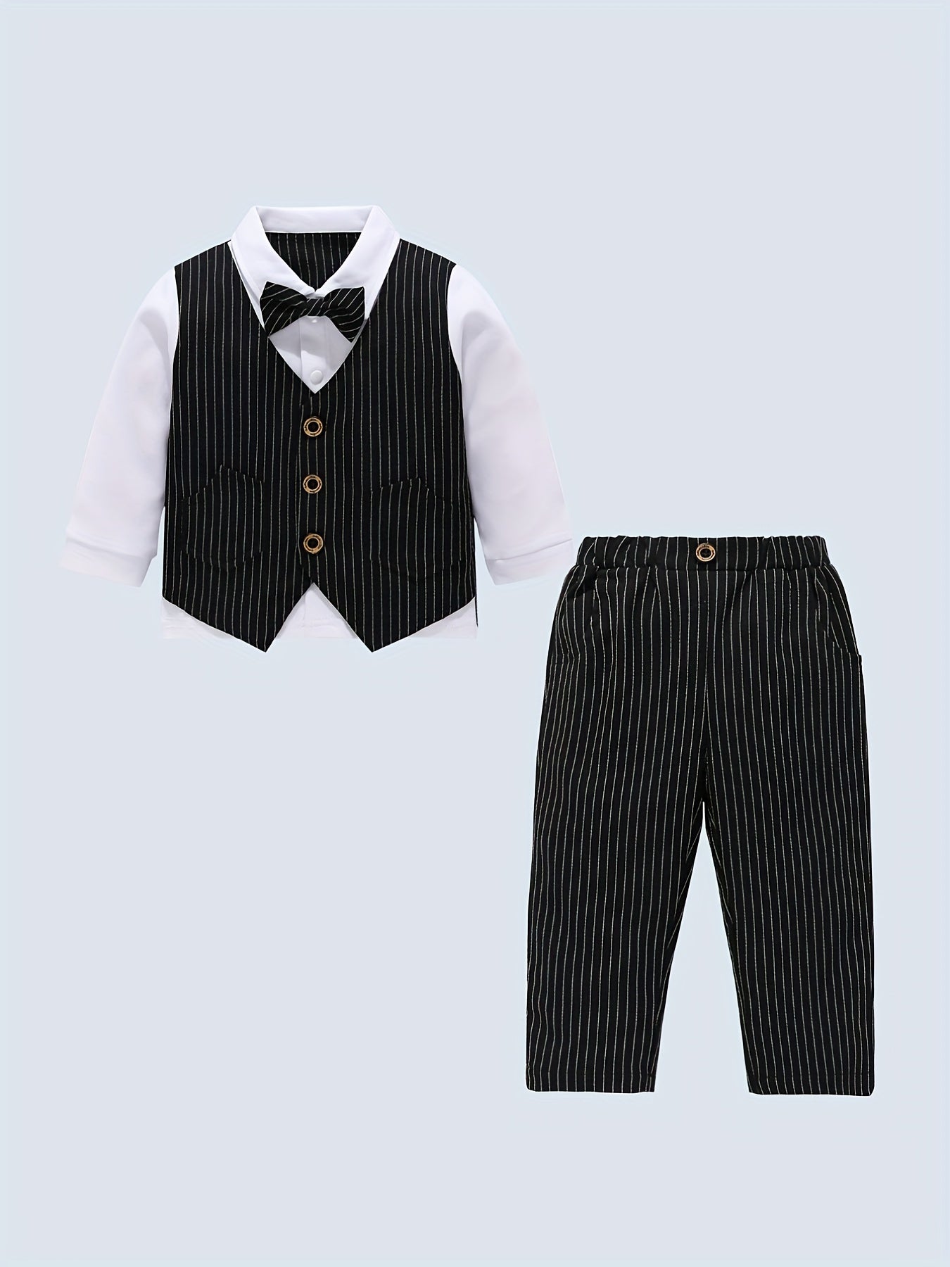 Boys Gentleman Suit Formal Shirt Vest Pants Set