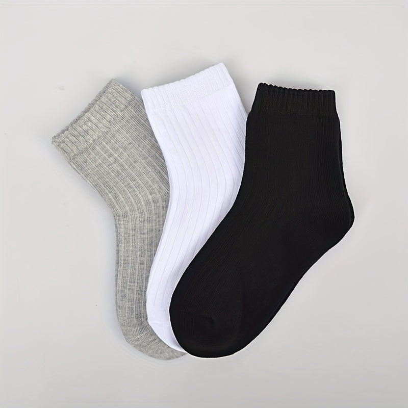 6 Pairs Boys Cotton Crew Socks for Kids Toddlers