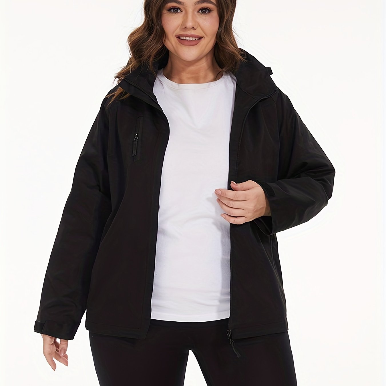 Women's Zip Up Hooded Jacket for Spring & Fall