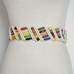 Boho Candy Beaded Belt for Women Vintage Dress Girdle