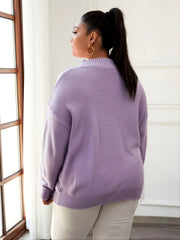 Long Sleeve Cut Out Sweater Medium Stretch