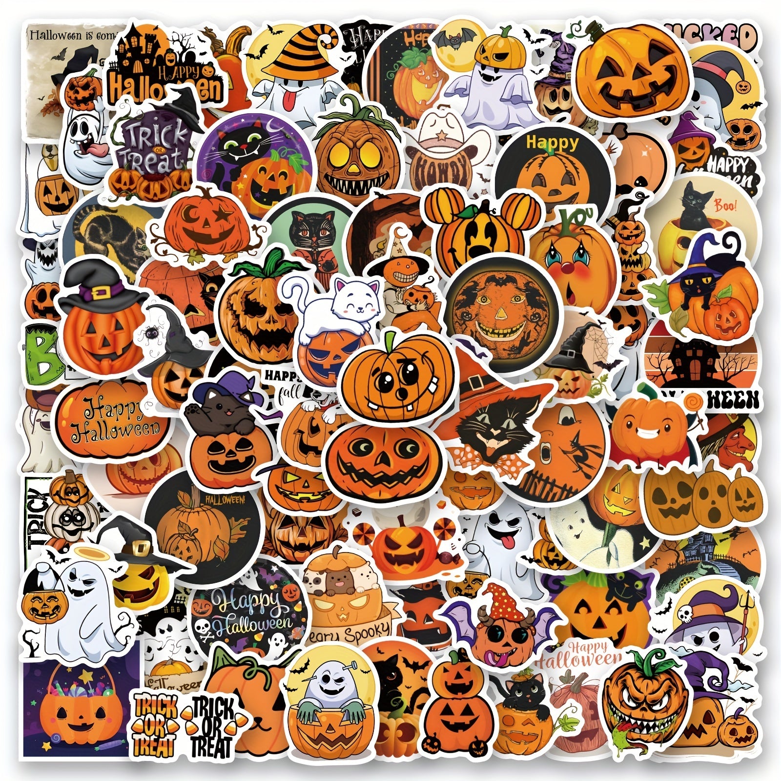 Vintage Halloween Vinyl Stickers Pack Pumpkin Witch Waterproof VSCO Stickers