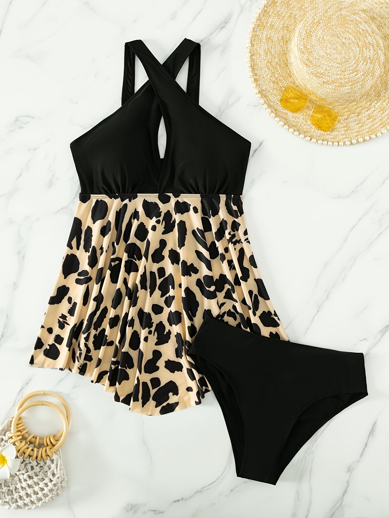 Leopard Print Bikini Set Women's Swimsuit Set