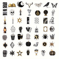 50pcs Gothic Style Graffiti Stickers for Laptop Helmet Cup