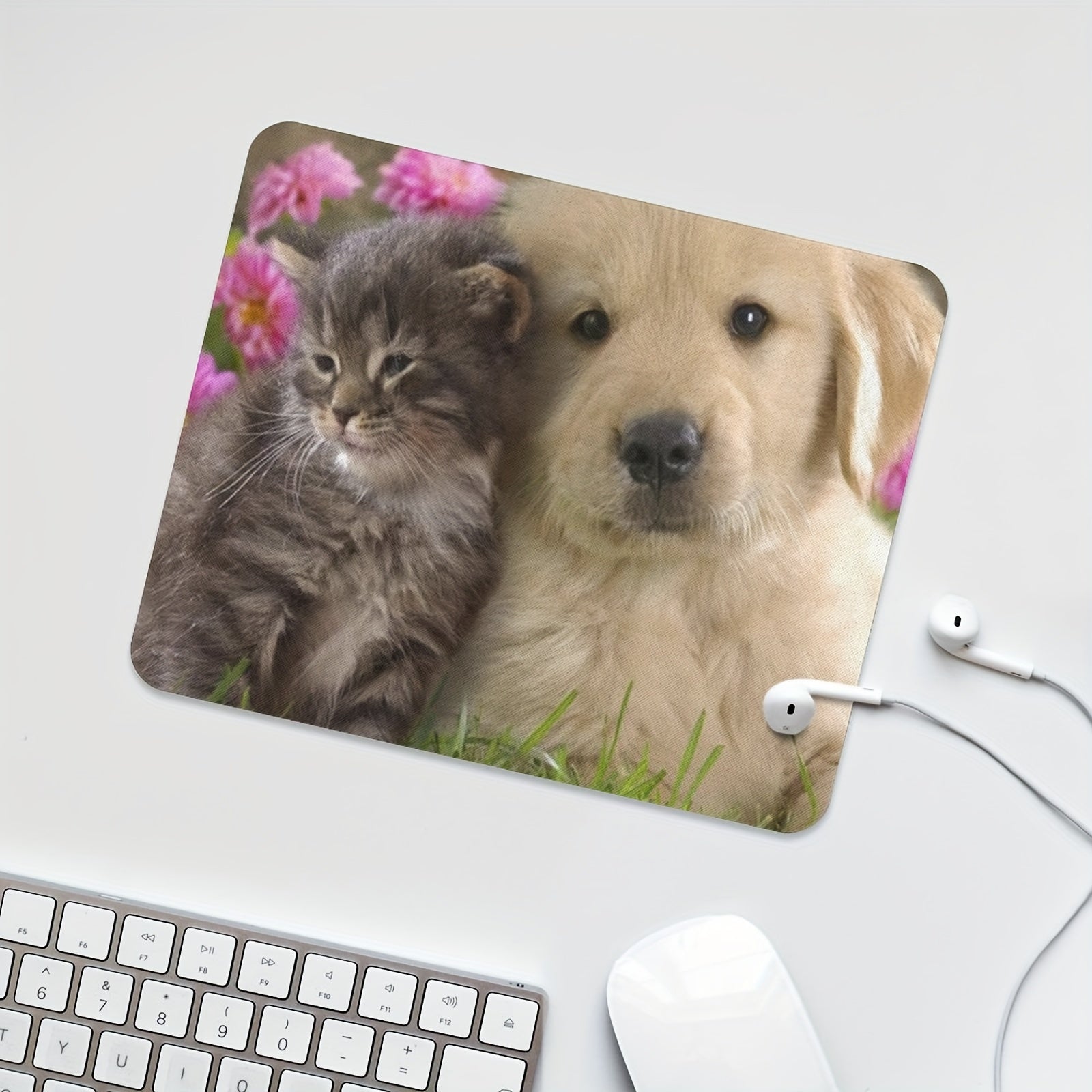 Dog And Cat Mouse Pad Non Slip Rubber Mouse Mat For Computer Desk